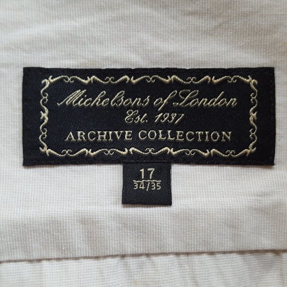Michelson's of London Men's XL Tan Shirt Button Front Long Sleeve Pocket Cotton - Picture 8 of 11